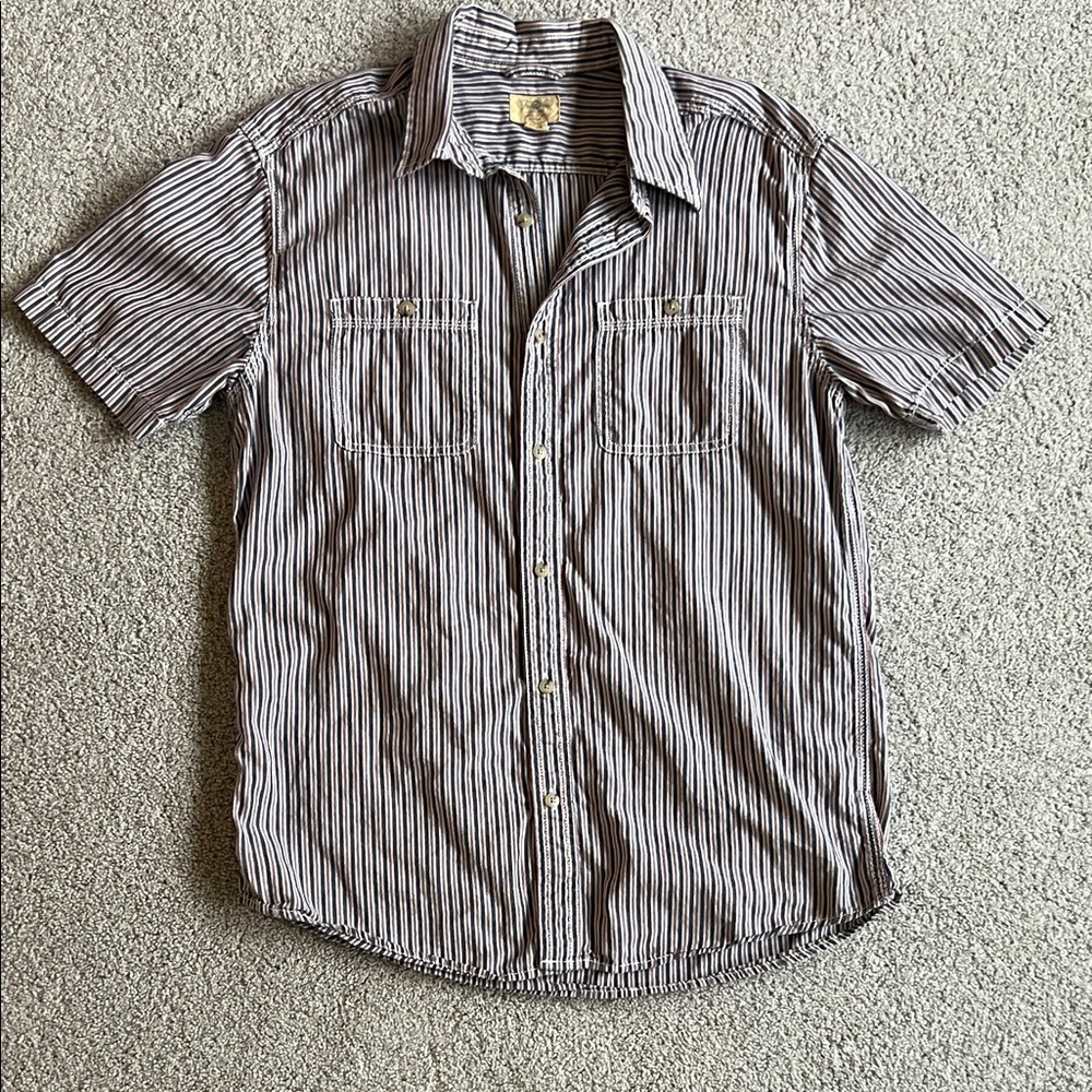 Classic Black and White Striped Men's Shirt